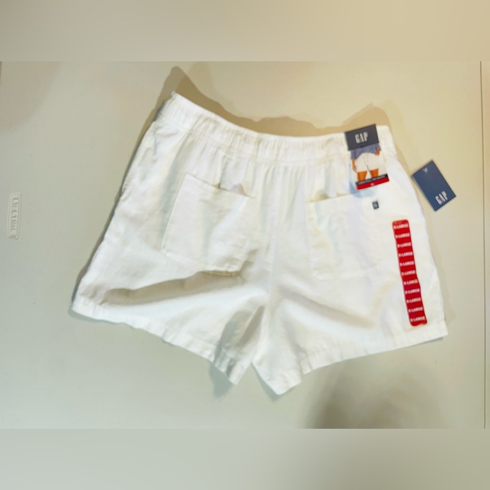 NWT GAP Women's XL White Linen Pull-On Shorts - Picture 2 of 9